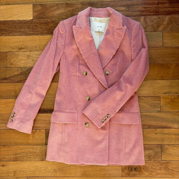 ARITZIA Wilfred Margaux Corduroy Blazer in Wild Pink - Picture 1 of 4